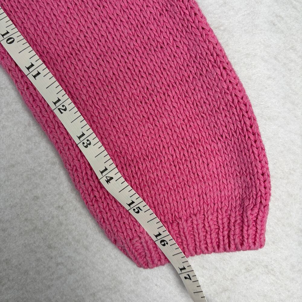 VTG Pierre Cardin Knit Cardigan Women's XL Pink Crop Linen Coquette Preppy Y2K - Picture 7 of 13
